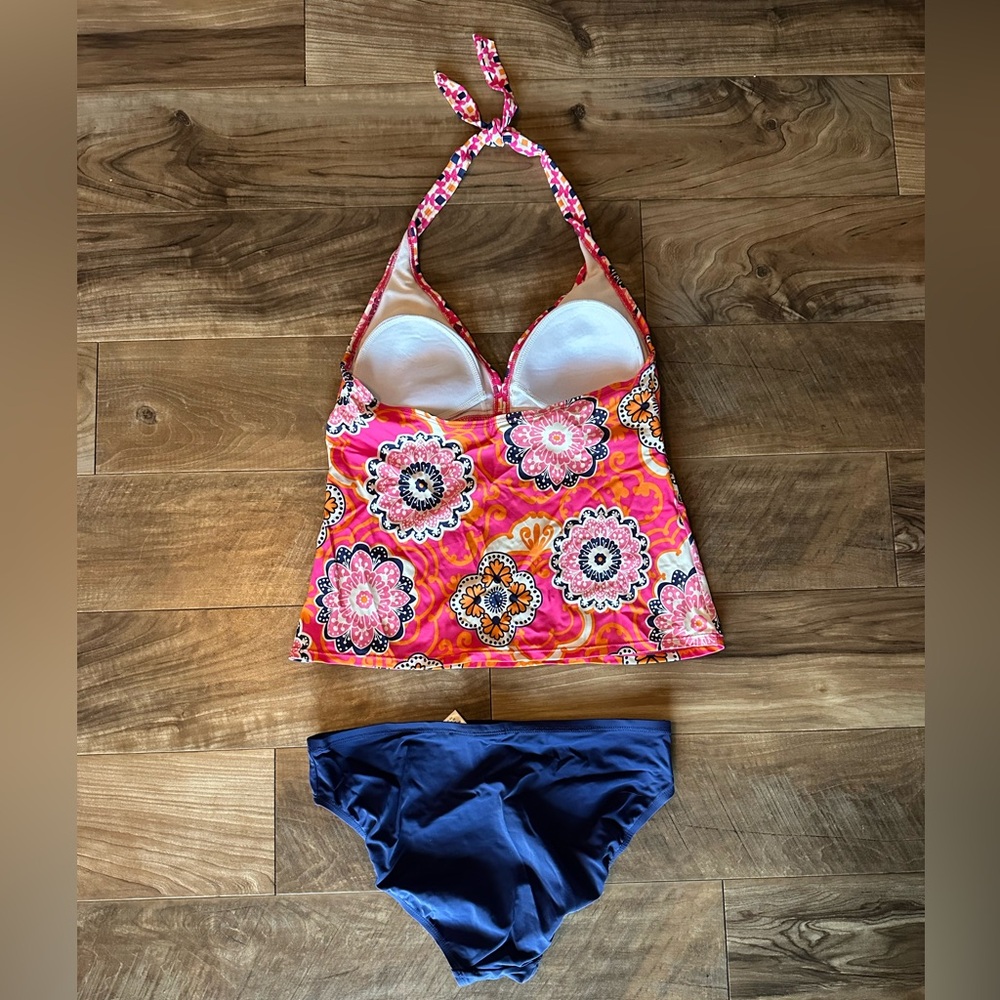 Sonoma Pink Floral Tankini with Blue Bottoms - Picture 2 of 4